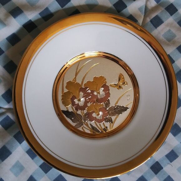 Pair of Antique Chokin Gold Etched  China Plates - Picture 3 of 8